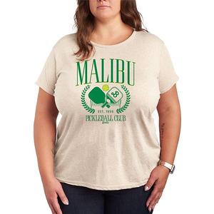 Футболка с принтом Malibu с коротким рукавом Plus size Barbie, Beige