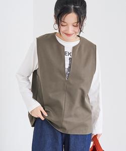 Жилет с вырезом-капелькой, подкладкой из флиса, похожего на шерсть товар, представленный на YouTube Coen, цвет Moca