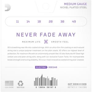 Никелевые струны для электрогитары D'Addario XS 11–49