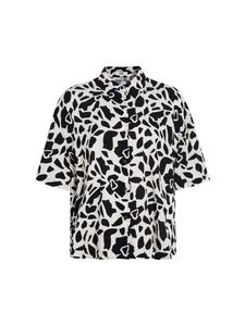 Блузка-рубашка с принтом по всей поверхности и потайной планкой черного цвета Mavi Jeans