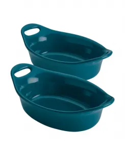 Керамический набор для запекания в форме овальной формы, 2 предмета Rachael Ray, бирюзовый