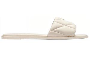 Кожаные шлепанцы с логотипом COACH, белые