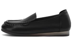 Оксман Лоферы женские низкие черные/бежевые