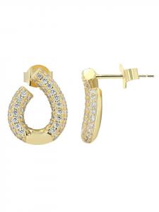 Adeliás Женские серьги - серьги-гвоздики из серебра 925 пробы с золотым покрытием