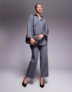 Рубашка свободного кроя River Island серого цвета