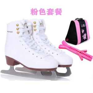HEAD Детские коньки для начинающих MORTEN SOLUM для мальчиков и девочек, белые, с фигурными лезвиями, роликами, в комплекте розовая сумка и чехлы на лезвия, размер 43