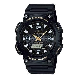 Часы CASIO Waterproof Sports Solar Powered Mens Black Analog, черный