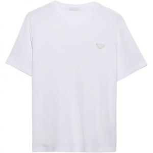 Хлопковая футболка с логотипом PRADA, белый