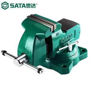 SATA 70841 настольные тиски, сверхмощные квадратные стальные многофункциональные рабочие тиски, настольные тиски, плоский фиксированный зажим 4 дюйма