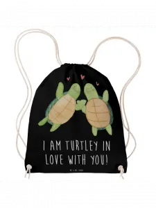 Спортивная сумка Mr & Mrs Panda Sportbeutel Schildkröten Paar, черный