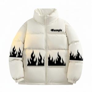 Пуховик Unisex с воротником стойкой утепленный HUANQIU, бежевый оранжевый