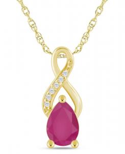 Подвеска-колье с драгоценными камнями и бриллиантами из белого золота 10 карат Macy's, Ruby Yellow Gold