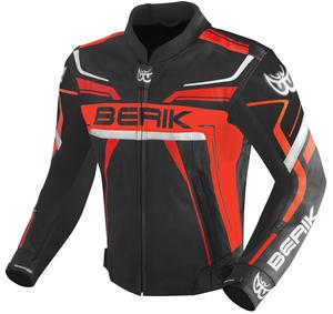 Кожаная мотоциклетная куртка Berik absolute race, Black/Neon Red