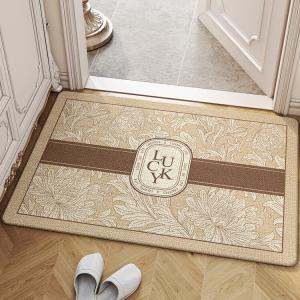 Dajiang Ковер 60х90 см для прихожей, винтажный, цветочный узор, устойчивый к пятнам