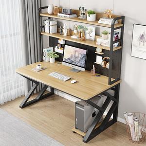 Компьютерный стол с полками Xinmeikai, 140x60x170 см, Black + Light Walnut [Web Plate Style]