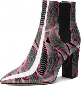 Женские ботильоны Mettesally на щиколотку с острым носком, массивным каблуком, на высоком каблуке, с эластичной вставкой Челси, зимние ботинки, Wave