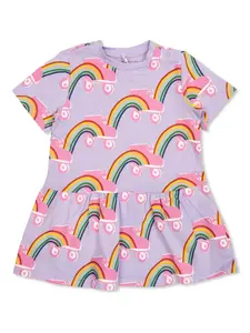 Платье Rollerskate с принтом Rainbow Stella McCartney Kids, фиолетовый