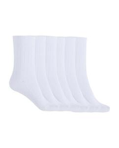 Набор из 6 пар хлопковых носков в рубчик Basix Punto Blanco, белый