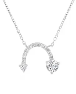 Ожерелье с подвеской в виде изогнутой стрелы из кубического циркония, покрытое 14-каратным золотом (также доступно в вариантах из розового золота и стерлингового серебра) Macy'S, silver