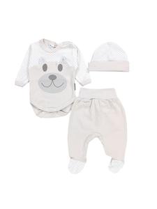 TupTam Детский боди, комбинезон и шапочка в бежевом цвете