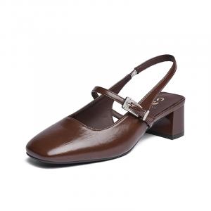 JOSINY Женские туфли на платформе с массивным каблуком красно-коричневые, цвет Red Brown