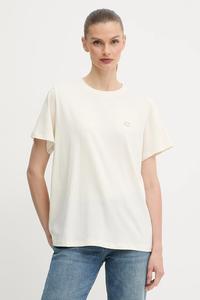 Хлопковая футболка Twinset, бежевый