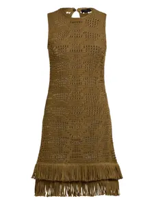 Платье миди с бахромой Etro, зеленый