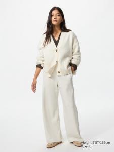 Теплые прямые флисовые брюки Uniqlo, 30 natural