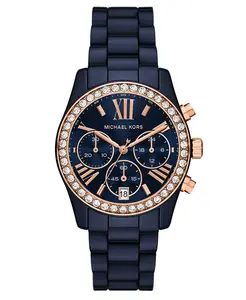 Женские часы Lexington Chronograph Navy Ceramic, 38mm Michael Kors