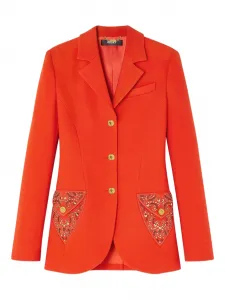Блейзер, украшенный кристаллами VERSACE, красный