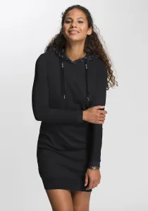 Платье-свитшот в стиле рэгвир "BESS O", худи с капюшоном на кулиске Ragwear, черный