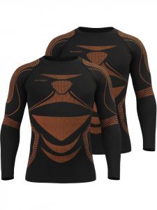 Normani 2 мужские терморубашки с длинным рукавом для катания на лыжах, черно-оранжевые