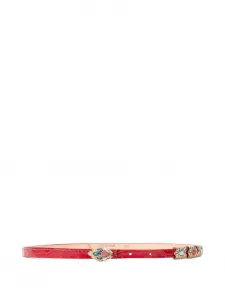 Ремень с тиснением под крокодила Roberto Cavalli, красный