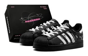 Superstar 2 Couple's, Fun Line, минималистичный стиль, универсальный, творческая индивидуальность, низкий верх Adidas Originals, черный