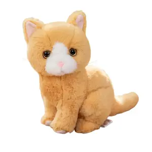 Пасторальная кошка в сидячей позе плюшевая кукла высота 26см длина 26см Mise