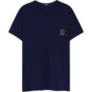 Футболка с коротким рукавом и V-образным вырезом VERSACE, синий