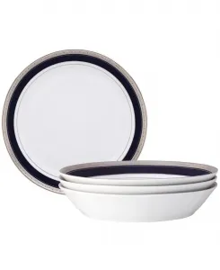 Набор из 4 обеденных тарелок Crestwood Cobalt Platinum Cobalt, 9-3/10 см, 1 л Noritake, синий