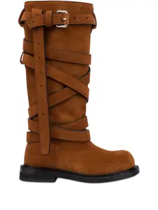 Сапоги с пряжками Moschino, коричневый