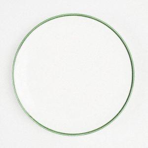 Тарелка с зеленым краем, чашка 25 см Gmundner Keramik, белый/зеленый