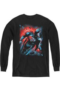 Футболка с длинным рукавом Superman Red Sun для молодежи Gildan