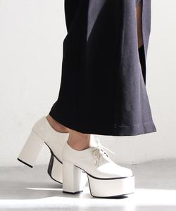 Комплект туфель на каблуке 10,5 см, корейские туфли на платформе со шнуровкой, 1533 Lovehunter, цвет Ivory Pu