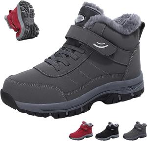 Женские и мужские водонепроницаемые ортопедические зимние ботинки GHTRHSB, теплые, удобные, термальные, с меховой подкладкой, на платформе, с нескользящей подошвой, ботильоны, серый