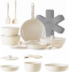 Набор кастрюль и сковородок Redchef с антипригарным покрытием, 21 шт, белый