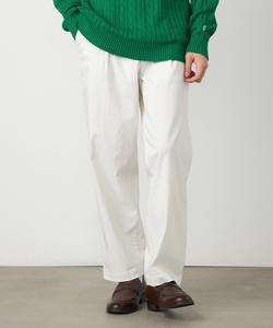 Широкие зауженные брюки из саржевой ткани высокой плотности Comme Ca Ism, цвет White