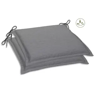 Подушки для сидения Dora, хитовое предложение! Набор из 2 шт., 47x5x45 см, водоотталкивающие Go-De, Hellgrau + unifarben