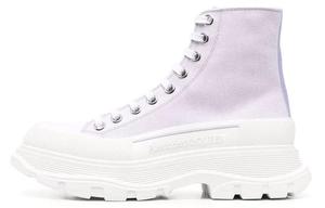 Alexander McQueen Женские кроссовки Tread High Top в фиолетовом цвете canvas