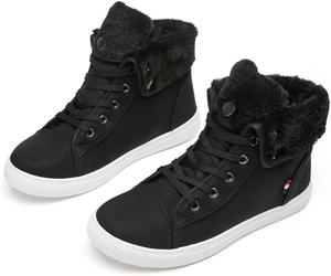 Ботильоны для дам, шнурованные сапоги, боевые ботинки, зимние сапоги, модные снегоступы для девочек, ботильоны, зимняя обувь Shupua, Schwarz