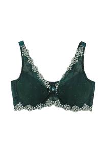 Бюстгальтер на косточках с кружевом и подкладкой под чашечками Sheego, темно-зеленый