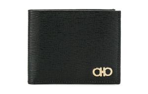 Ferragamo Кожаный визитник, мужской кошелек черный