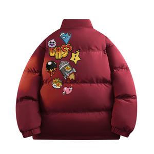 Пуховик Unisex с воротником стойкой утепленный HUANQIU, burgundy